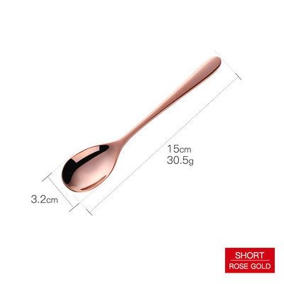 Žlica za led od nehrđajućeg čelika s kratkom drškom Šarene kuhinjske žlice za miješanje hladnih napitaka Voće Sladoled od kave Mala žlica za desert 1 KOM