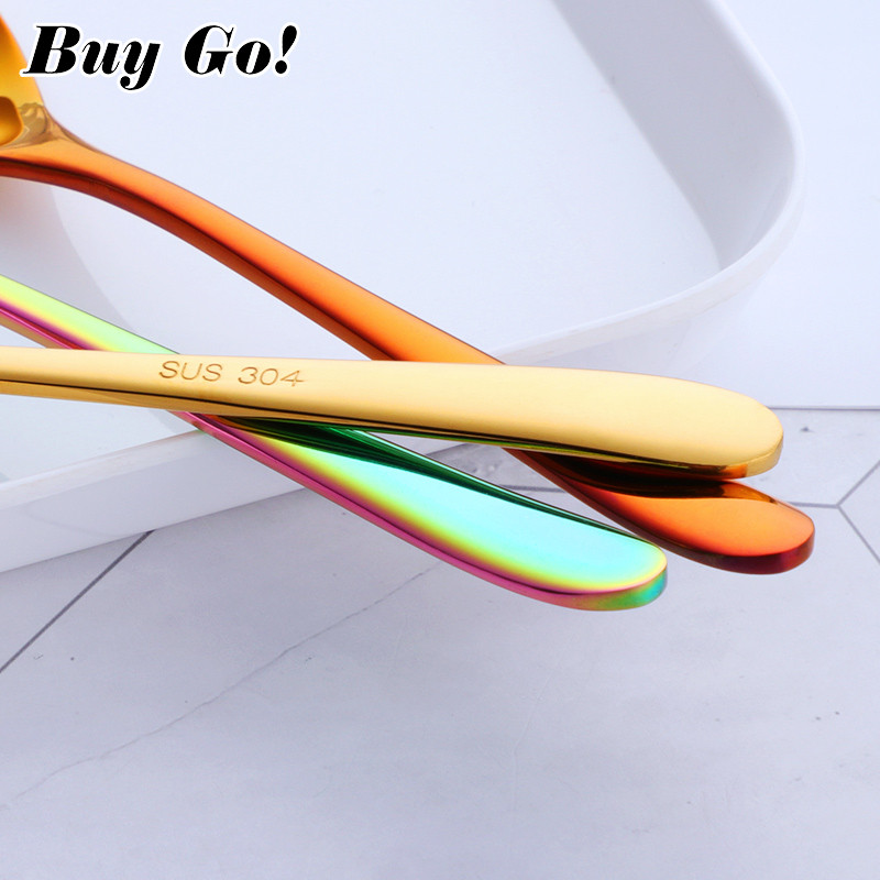 Žlica za led od nehrđajućeg čelika s kratkom drškom Šarene kuhinjske žlice za miješanje hladnih napitaka Voće Sladoled od kave Mala žlica za desert 1 KOM