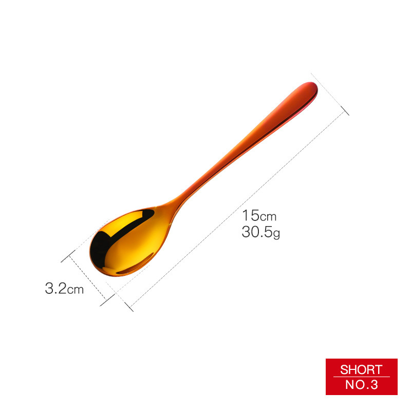 Žlica za led od nehrđajućeg čelika s kratkom drškom Šarene kuhinjske žlice za miješanje hladnih napitaka Voće Sladoled od kave Mala žlica za desert 1 KOM