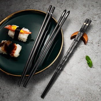 5 Pairs υψηλής ποιότητας Ιαπωνικά αντιολισθητικά ξυλάκια Κορεατικά Home Hotel Restaurant Φορητό ραβδί υγιεινής διατροφής για σούσι τσοπ ξυλάκια