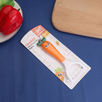 Карикатурен нож за белене Кухненски многофункционален пъпеш Ренде за плодове Скрепер за белене Битова пластмасова дръжка Произволен цвят