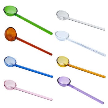 Colred Clear Glass Poons Milk Coffee stirrer Rod Mixing Spoon Dessert Stirring Spoon Teapoon Teapoon Kitchen Supply shellware