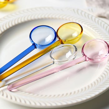 Colred Clear Glass Poons Milk Coffee stirrer Rod Mixing Spoon Dessert Stirring Spoon Teapoon Teapoon Kitchen Supply shellware