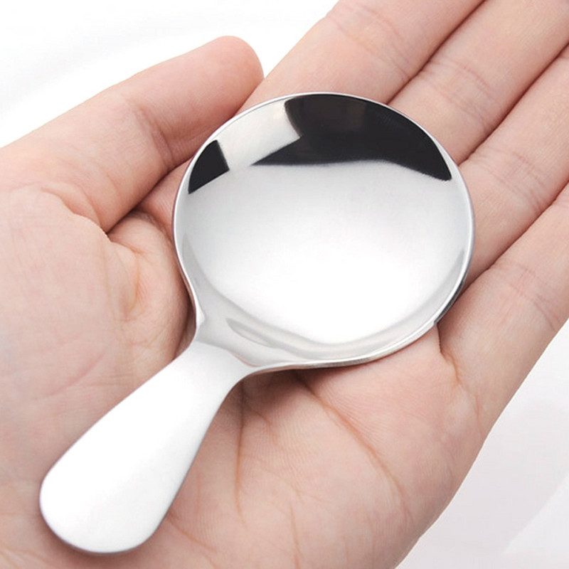 1/3 buc lingură din oțel inoxidabil cu mâner scurt zahăr sare condimente lingură condiment ceai cafea lingură copii mici ustensile de bucătărie