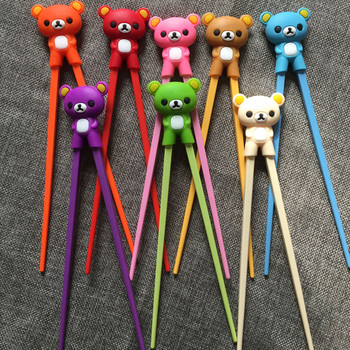 1 Ζευγάρι Πολύχρωμα Cute Bear Panda Cat Learning Chopsticks για Παιδιά Παιδιά Κινέζικα Chopstick Learner Gifts