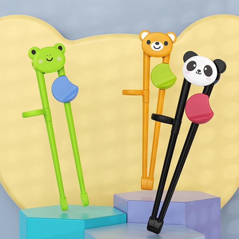 1 pora įvairiaspalvių mielų meškiukų pandų kačių mokymosi lavinimo lazdelės vaikams, kiniškų lazdelių besimokančiųjų dovanos