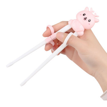 1 Ζεύγος τσοπ ξυλάκια για ζώα με κεφαλή κινουμένων σχεδίων Παιδιά τρώνε Εκπαιδευτικά ξυλάκια Baby Safty Learning Chopsticks Επαναχρησιμοποιούμενα επιτραπέζια σκεύη