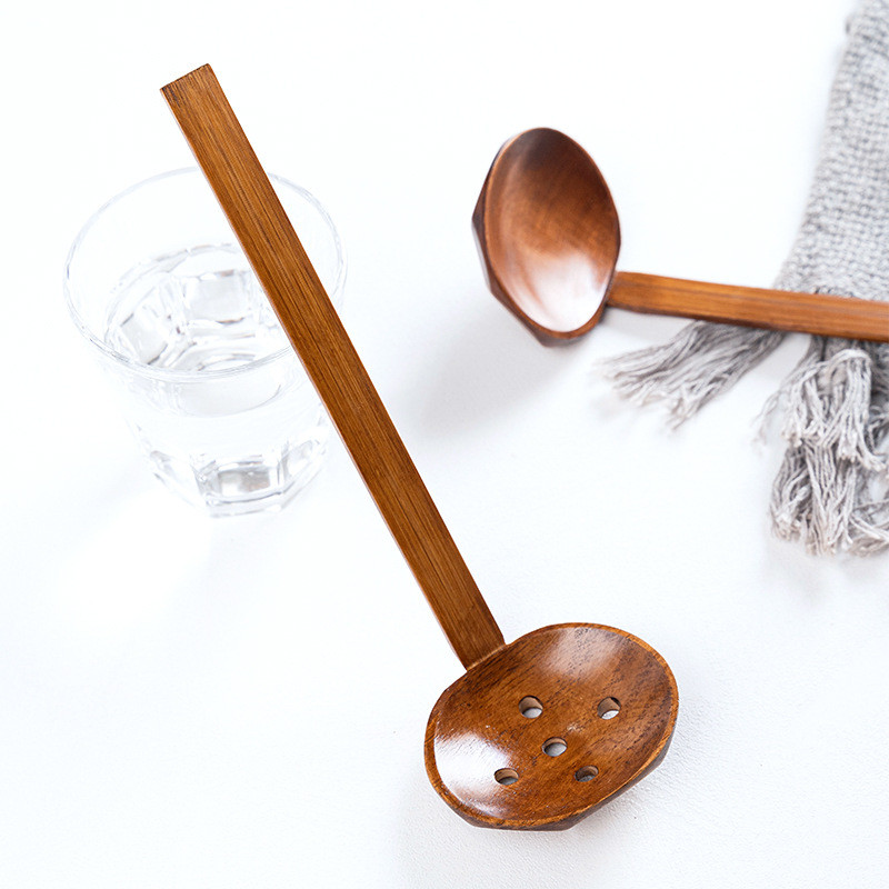 1 kom žlica za juhu od ramena, japanska žlica za juhu s rezancima s rupama, drvena kuhinjska velika žlica, posuđe za kuhanje