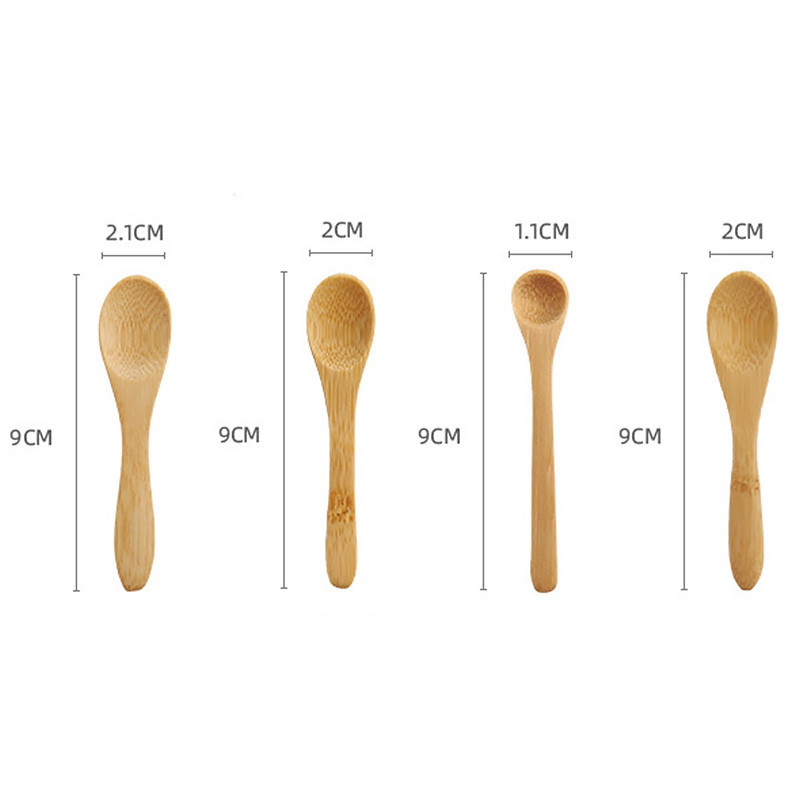 5 tk väike mini puidust ümmargune bambusest lusikas supp tee kohv soola lusikas moosikühvel DIY köögi söögiriistad söögiriistad