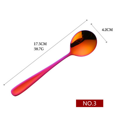 1PC šarene žlice za posluživanje od nehrđajućeg čelika, okrugli oblik, žlice za kavu, sladoled, desert, čajna žlica, posuđe, kuhinjski alati za kafiće