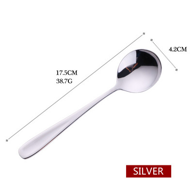 1PC šarene žlice za posluživanje od nehrđajućeg čelika, okrugli oblik, žlice za kavu, sladoled, desert, čajna žlica, posuđe, kuhinjski alati za kafiće