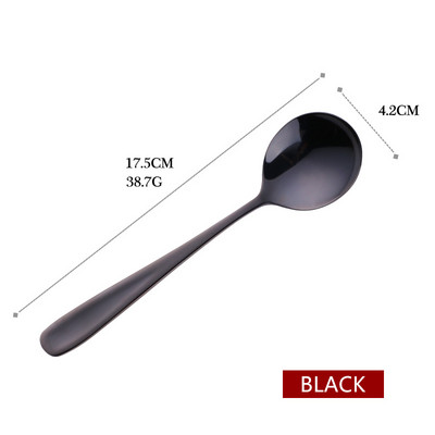 1PC šarene žlice za posluživanje od nehrđajućeg čelika, okrugli oblik, žlice za kavu, sladoled, desert, čajna žlica, posuđe, kuhinjski alati za kafiće