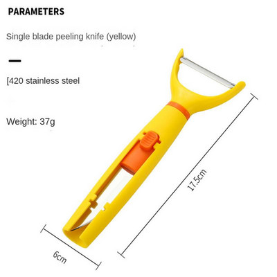 Roostevabast terasest 2-ühes koorimisnuga Multifunktsionaalne puuviljakaabits Mitmeotstarbeline puuviljamelonite hööveldamise koorija Köögiviljatööriist