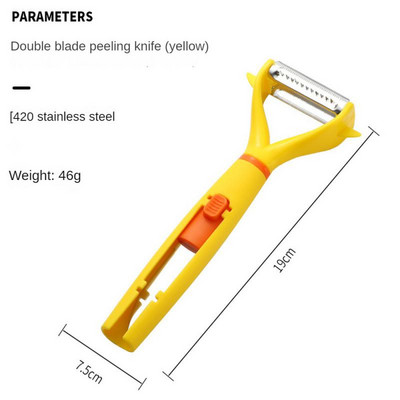 Roostevabast terasest 2-ühes koorimisnuga Multifunktsionaalne puuviljakaabits Mitmeotstarbeline puuviljamelonite hööveldamise koorija Köögiviljatööriist