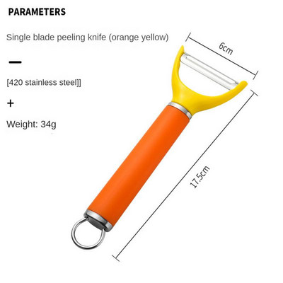 Roostevabast terasest 2-ühes koorimisnuga Multifunktsionaalne puuviljakaabits Mitmeotstarbeline puuviljamelonite hööveldamise koorija Köögiviljatööriist