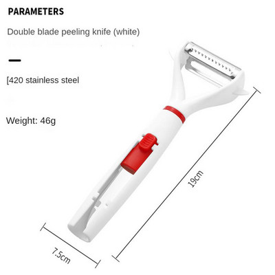 Roostevabast terasest 2-ühes koorimisnuga Multifunktsionaalne puuviljakaabits Mitmeotstarbeline puuviljamelonite hööveldamise koorija Köögiviljatööriist