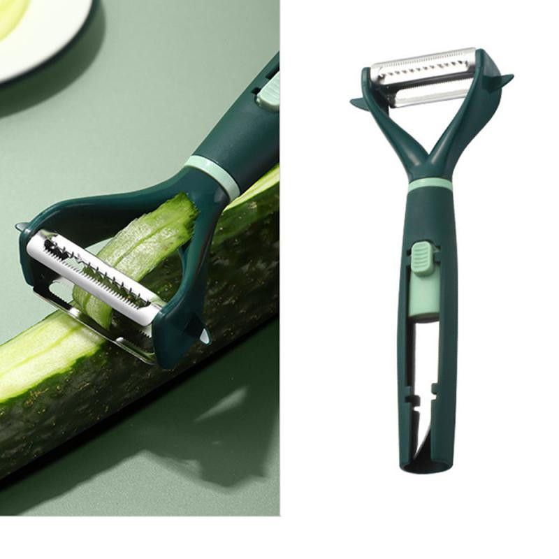 Roostevabast terasest 2-ühes koorimisnuga Multifunktsionaalne puuviljakaabits Mitmeotstarbeline puuviljamelonite hööveldamise koorija Köögiviljatööriist