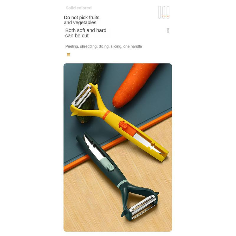 Roostevabast terasest 2-ühes koorimisnuga Multifunktsionaalne puuviljakaabits Mitmeotstarbeline puuviljamelonite hööveldamise koorija Köögiviljatööriist