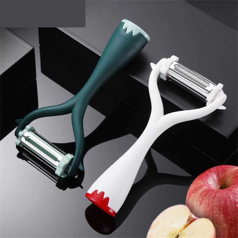 Roostevabast terasest 2-ühes koorimisnuga Multifunktsionaalne puuviljakaabits Mitmeotstarbeline puuviljamelonite hööveldamise koorija Köögiviljatööriist