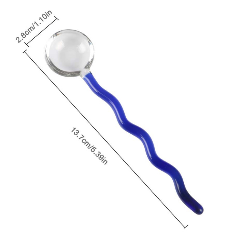 UBBT kõrge boorsilikaatklaasist lusikaga värviline kohvisegamisvarras loominguline jäätise magustoidu moosikulp kodurestorani kohvikusse