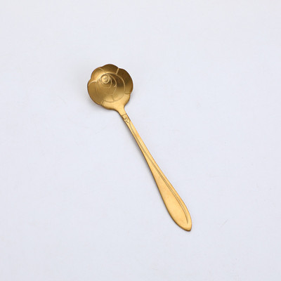 Žličica za kavu od nehrđajućeg čelika Žlica trešnjinog cvijeta ruže Kreativna duga ručka Pozlaćene cvjetne žlice Zlatni kuhinjski dodaci