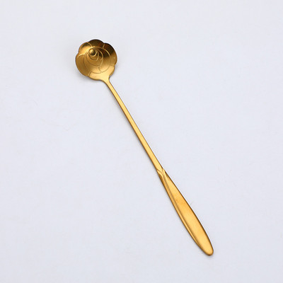 Žličica za kavu od nehrđajućeg čelika Žlica trešnjinog cvijeta ruže Kreativna duga ručka Pozlaćene cvjetne žlice Zlatni kuhinjski dodaci