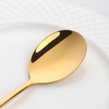 1 ΤΕΜ. Πολύχρωμο από ανοξείδωτο ατσάλι Κορεάτικο κουτάλι επιδόρπιο Χρυσό ασημί κουτάλι καφέ με μακριά λαβή Παγωτό που αναμιγνύει κουτάλι τσαγιού σερβίτσιο