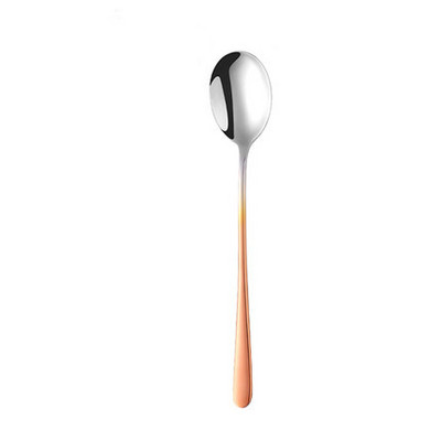 1 ΤΕΜ. Πολύχρωμο από ανοξείδωτο ατσάλι Κορεάτικο κουτάλι επιδόρπιο Χρυσό ασημί κουτάλι καφέ με μακριά λαβή Παγωτό που αναμιγνύει κουτάλι τσαγιού σερβίτσιο