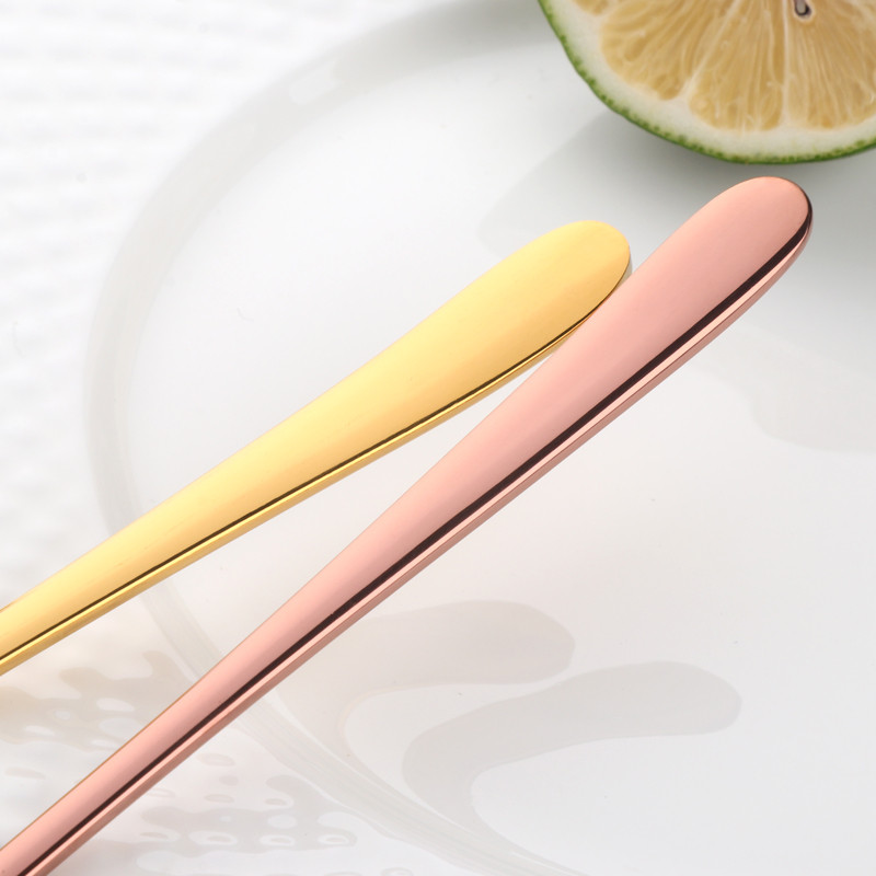 1 ΤΕΜ. Πολύχρωμο από ανοξείδωτο ατσάλι Κορεάτικο κουτάλι επιδόρπιο Χρυσό ασημί κουτάλι καφέ με μακριά λαβή Παγωτό που αναμιγνύει κουτάλι τσαγιού σερβίτσιο