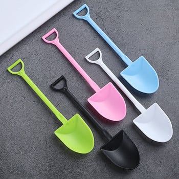 100 τμχ Πλαστικό κουτάλι μιας χρήσης Creative Shovel Shape Mini παγωτό κουτάλι επιδόρπιο κουτάλια Cake Shop Party Party