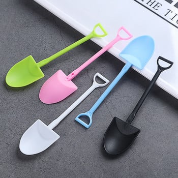 100 τμχ Πλαστικό κουτάλι μιας χρήσης Creative Shovel Shape Mini παγωτό κουτάλι επιδόρπιο κουτάλια Cake Shop Party Party