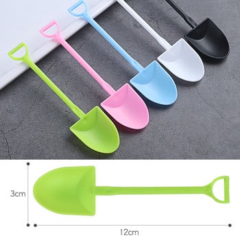 100 τμχ Πλαστικό κουτάλι μιας χρήσης Creative Shovel Shape Mini παγωτό κουτάλι επιδόρπιο κουτάλια Cake Shop Party Party