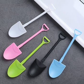 100 τμχ Πλαστικό κουτάλι μιας χρήσης Creative Shovel Shape Mini παγωτό κουτάλι επιδόρπιο κουτάλια Cake Shop Party Party