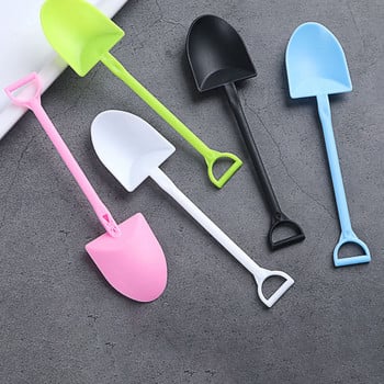 100 τμχ Πλαστικό κουτάλι μιας χρήσης Creative Shovel Shape Mini παγωτό κουτάλι επιδόρπιο κουτάλια Cake Shop Party Party