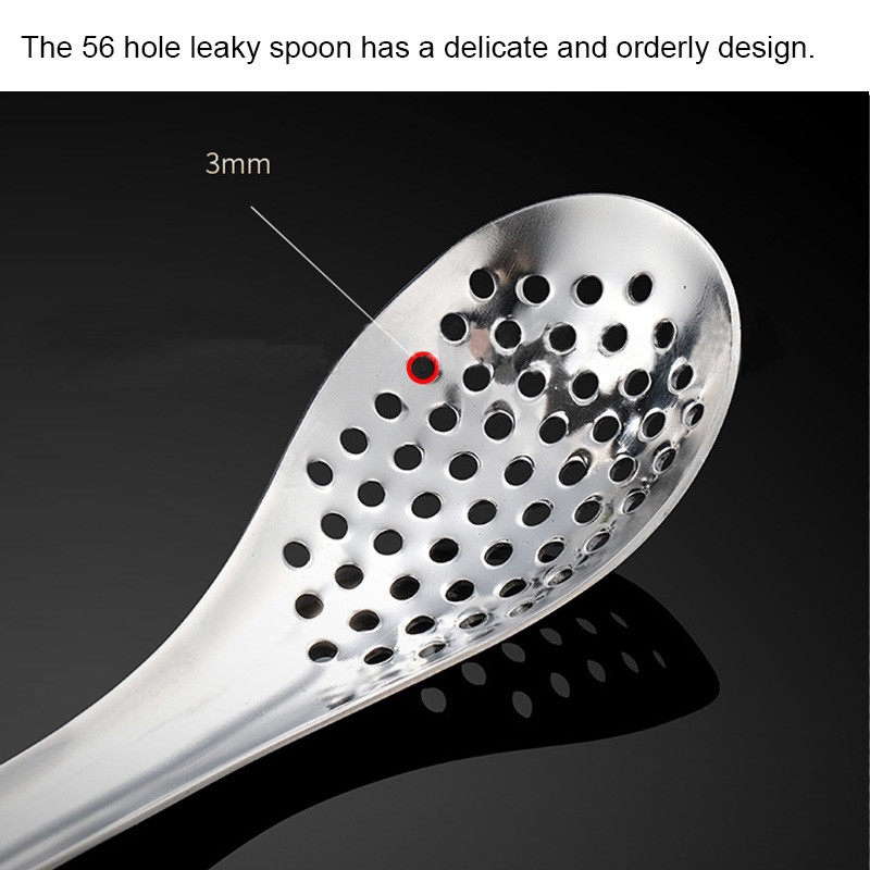 Žlica za kavijar od nehrđajućeg čelika s 56 rupa Naprave za kuhanje Cjedilo za žumanjak Cjedilo za kavijar Kuhinjski alati Pribor za kuhanje