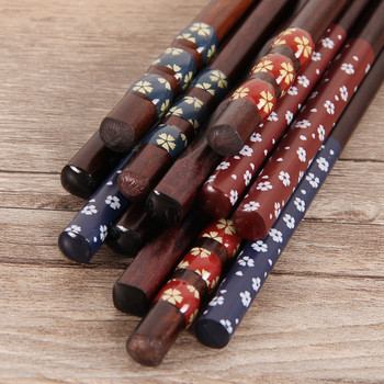 Ръчно изработени в японски стил естествени дървени пръчици за суши Пръчици за храна за многократна употреба Японски/корейски готварски пръчици за хранене Съдове