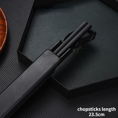 304 nerūdijančio plieno lazdelės pietų stalo reikmenys Kelioniniai nešiojami lazdelės su laikymo dėžutės laikikliu Indų virtuvės priedai