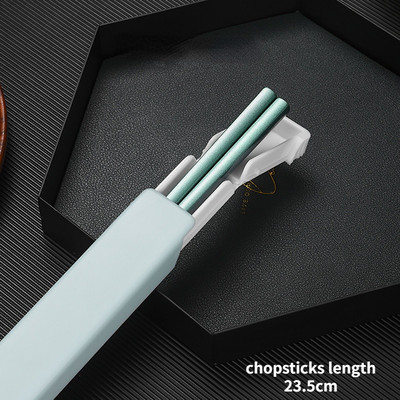 304 nerūdijančio plieno lazdelės pietų stalo reikmenys Kelioniniai nešiojami lazdelės su laikymo dėžutės laikikliu Indų virtuvės priedai