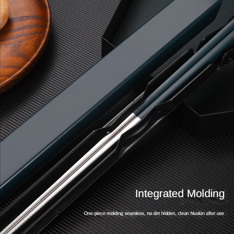 304 nerūdijančio plieno lazdelės pietų stalo reikmenys Kelioniniai nešiojami lazdelės su laikymo dėžutės laikikliu Indų virtuvės priedai