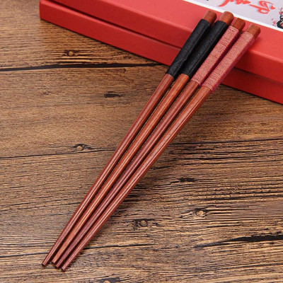 Естествени ръчно изработени японски пръчици за суши от натурално кестеново дърво Задайте стойност Подарък Суши Китайска храна Линия за вратовръзка Дървени бебешки пръчици