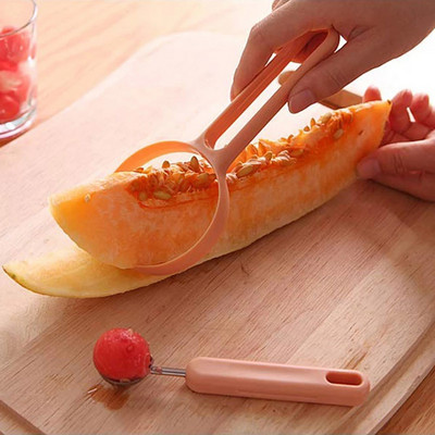 Hami Melon Fruits Knife Σκάβω μια μπάλα δεν πονάει Το χέρι είναι φλούδες κουζίνας Σάρκα φρούτων Έσκαψε δύο σετ πολλαπλών λειτουργιών διαχωριστή πολτού