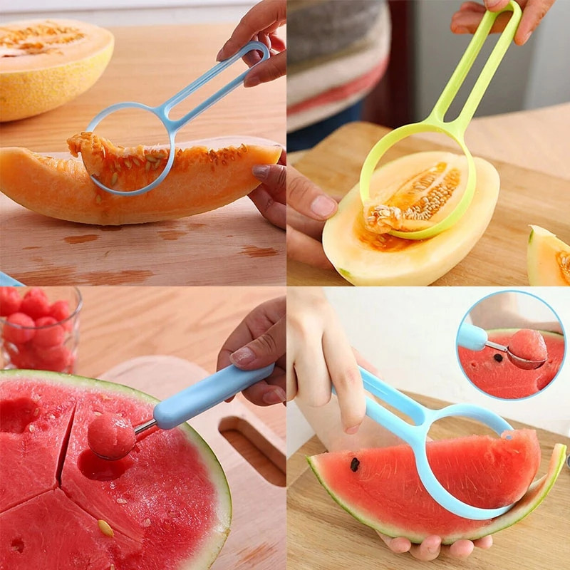 Hami Melionas Vaisiai Peilis Iškasti rutulį, kad ranka nesužalotų. Virtuvės žievelės Vaisių minkštimas iškastas du daugiafunkcinio minkštimo dalytuvo rinkiniai