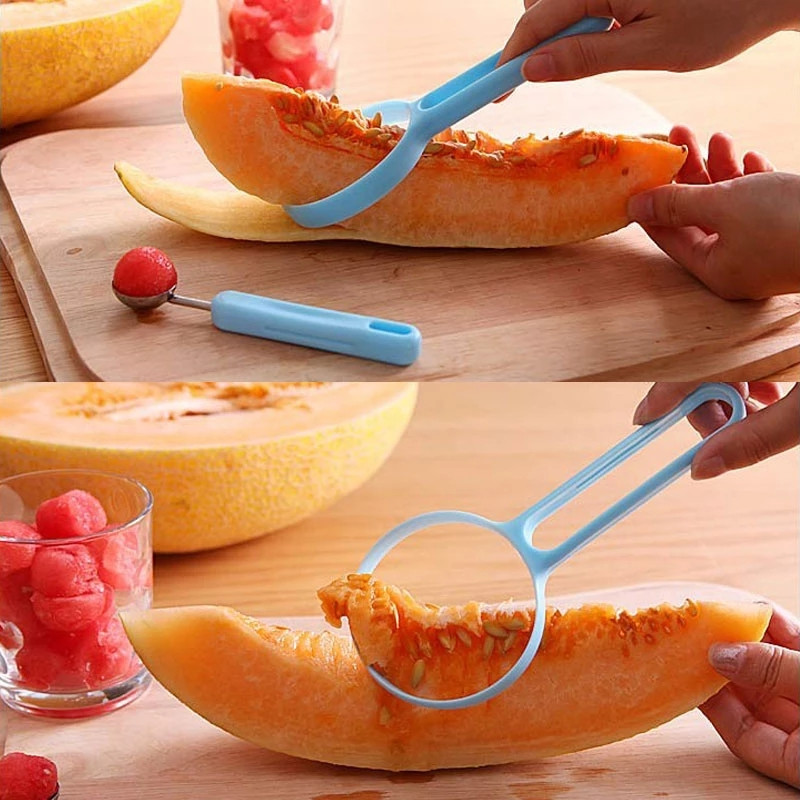 Hami Melionas Vaisiai Peilis Iškasti rutulį, kad ranka nesužalotų. Virtuvės žievelės Vaisių minkštimas iškastas du daugiafunkcinio minkštimo dalytuvo rinkiniai