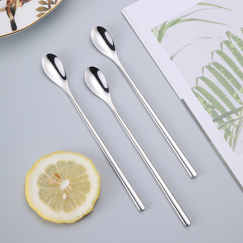 1 žlica za miješanje s dugom drškom, žlica od nehrđajućeg čelika 304, žlica za led, žlica za miješanje meda i kave, posebna kuhinjska žlica, žlica za sol