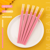 1 pora rožinių japoniškų kiniškų lazdelių sušių lazdelės Daugkartinio naudojimo korėjietiškų lazdelių rinkinys sveiki stalo įrankiai Palillos Chinos mielas