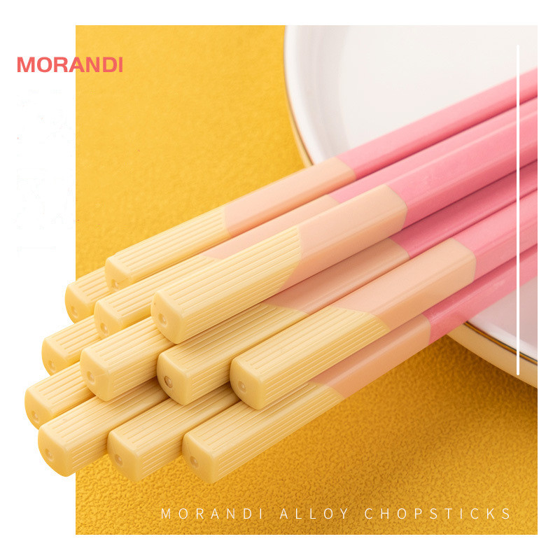 1 pora rožinių japoniškų kiniškų lazdelių sušių lazdelės Daugkartinio naudojimo korėjietiškų lazdelių rinkinys sveiki stalo įrankiai Palillos Chinos mielas