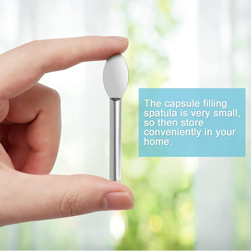 Lopatica za punjenje kapsula, 10 KOM Laboratorijska žlica od nehrđajućeg čelika, mini lopatica za brzo punjenje kapice gelom, stroj za punjenje tableta