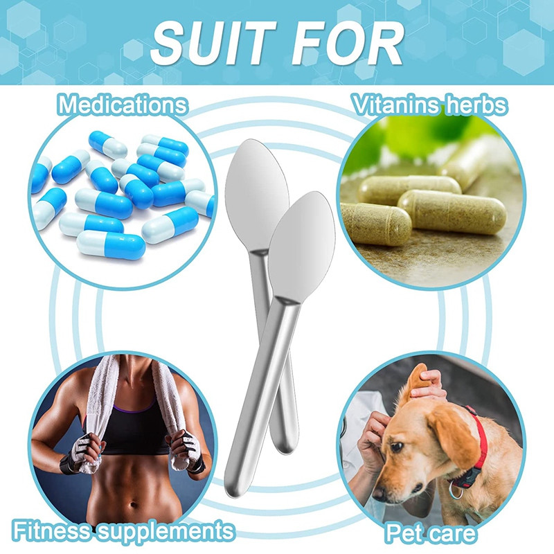 Lopatica za punjenje kapsula, 10 KOM Laboratorijska žlica od nehrđajućeg čelika, mini lopatica za brzo punjenje kapice gelom, stroj za punjenje tableta