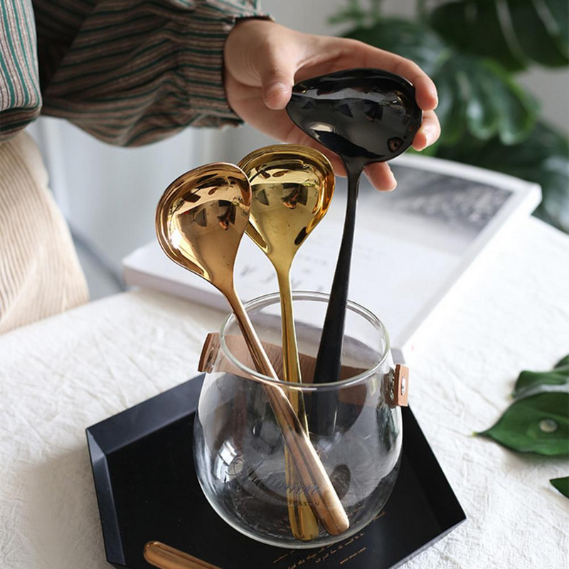 Lyžica na omáčku, pevná, opakovane použiteľná, nehrdzavejúca oceľ, odolná voči hrdzi, bezpečná, horúca nádoba, naberačka na polievku do kuchyne