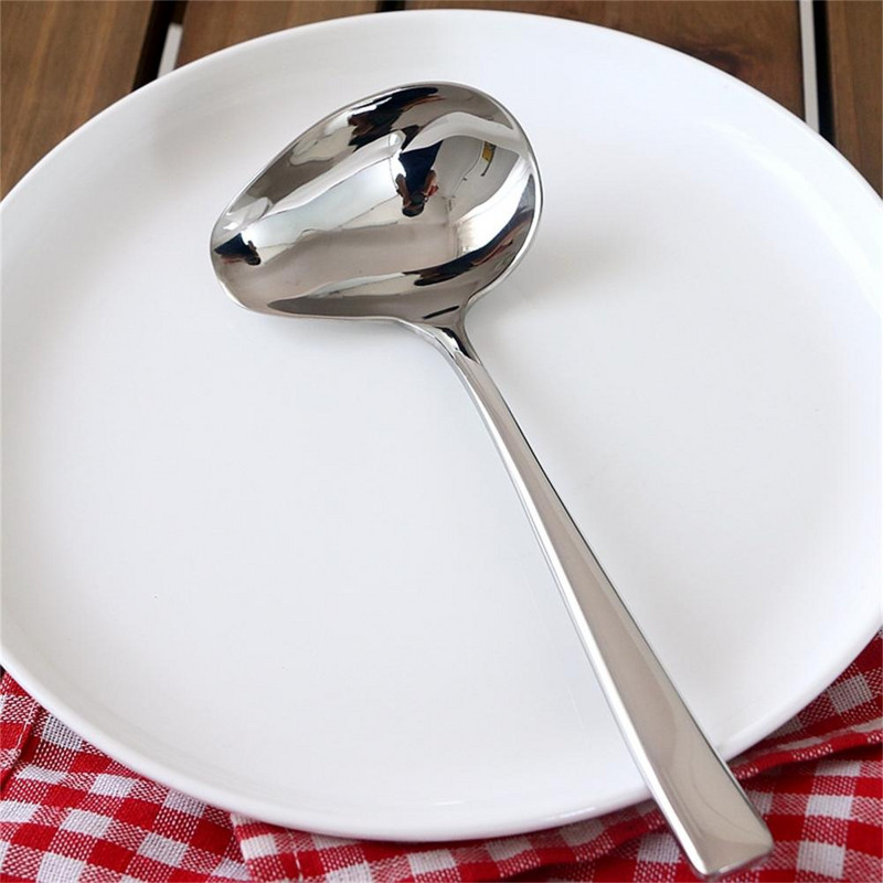 Lyžica na omáčku, pevná, opakovane použiteľná, nehrdzavejúca oceľ, odolná voči hrdzi, bezpečná, horúca nádoba, naberačka na polievku do kuchyne